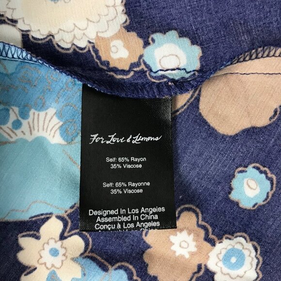 For Love & Lemons Magnolia Navy Floral Mini Dress  Size X-Small - Picture 7 of 11